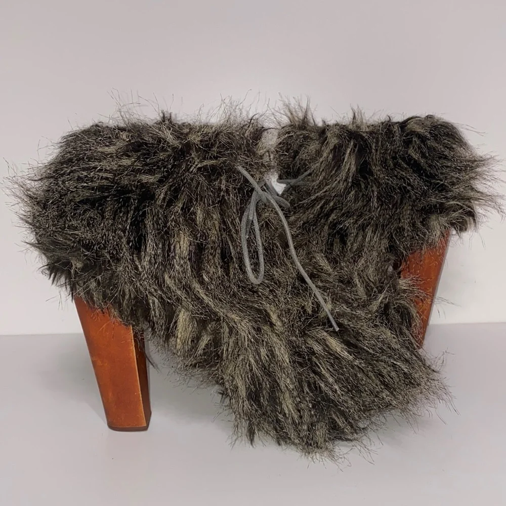 Rare Limited Edition Lita - Shag Jeffrey Campbell Faux Fur Booties in Ta… - Picture 1 of 17